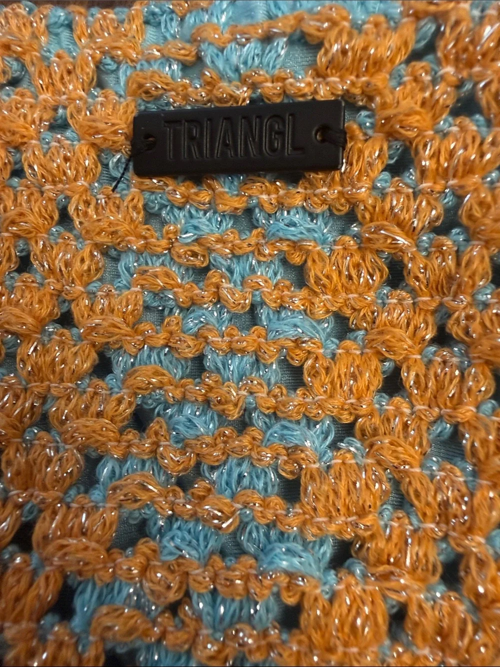 triangl swimwear Crochet Bikini Set. Like new! Top XL and Bottom L.